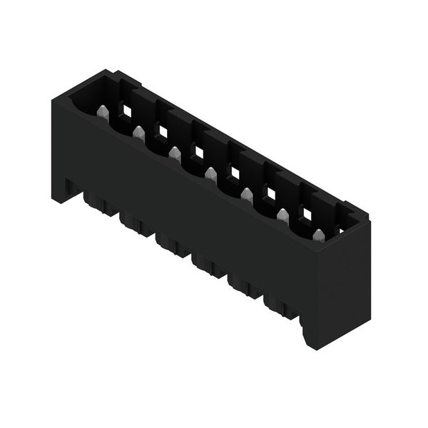 PCB plug-in connector, male header, closed side, THT/THR solder connection, 5.08 mm, Number of poles: 7, 180°, Solder pin length (l): 1.5 mm, tinned, black, Tape image 2