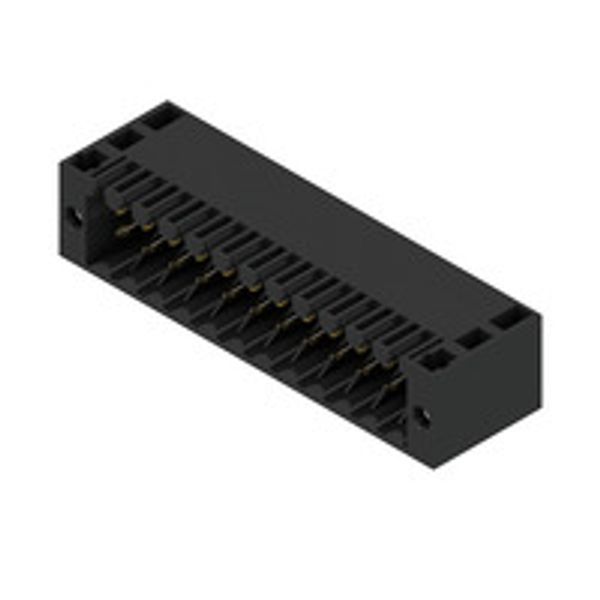 PCB plug-in connector, male header, Flange, THT solder connection, 3.50 mm, Number of poles: 24, 90°, Solder pin length (l): 3.5 mm, Gold-plated, black, Box image 1