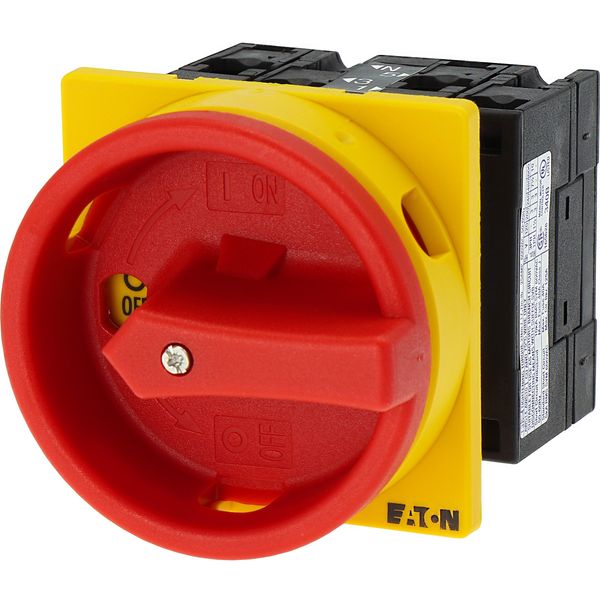 T3-2-10/EA/SVB Main switch, T3, 32 A, flush mounting, 2 contact unit(s), 3 pole + N, Emergency switching off function, With red rotary handle and yellow locking ring image 11