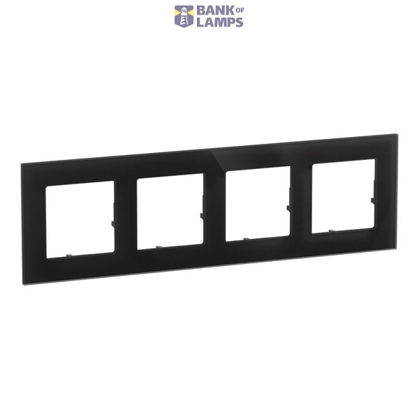 4 GANG PLATE BLACK GLASS image 2