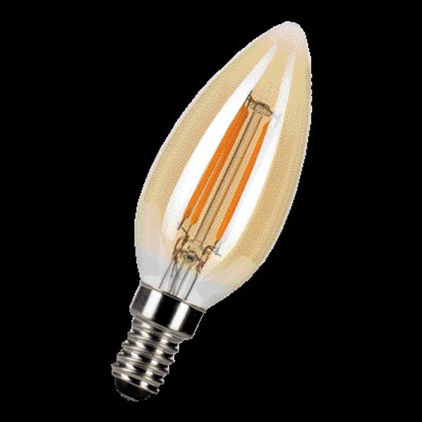 LED Filament C35 E14 240V 4W 2200K Gold Dimm image 2