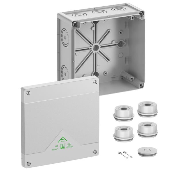 Junction box, Type of protection IP55/IP66, max. 16², Impact strength IK07, Protection class II, Ui 1000V AC, Ui 1000V DC, DLG, VDE, Halogen free image 1