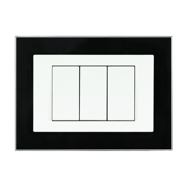 FRAME 3MOD F/ADAPTER 3MOD BLACK CRISTAL/WHITE image 1