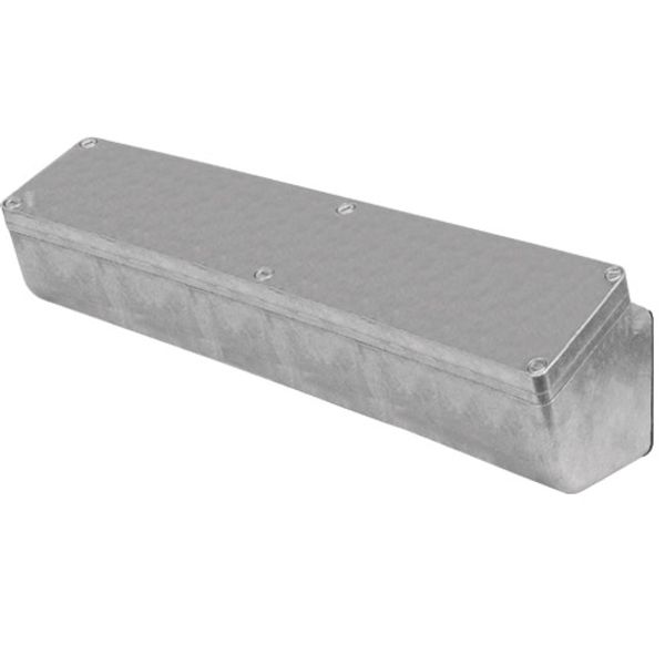 Sloped aluminium push-button enclosure M10 85x360x85, unpainted, undrilled, with cable entry image 1