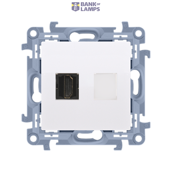 HDMI single socket, white image 1