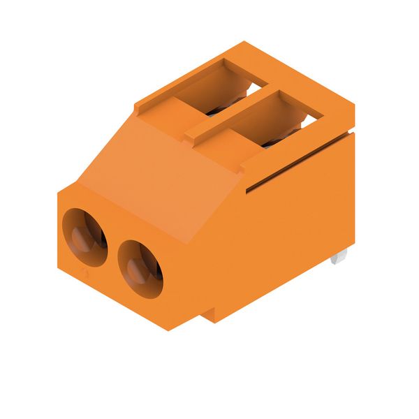 Printed circuit board terminals, 5.08 mm, Number of poles: 2, 180°, Solder pin length (l): 3.2 mm, tinned, orange, Clamping yoke connection, Clamping range, max. : 6 mm², Box image 4