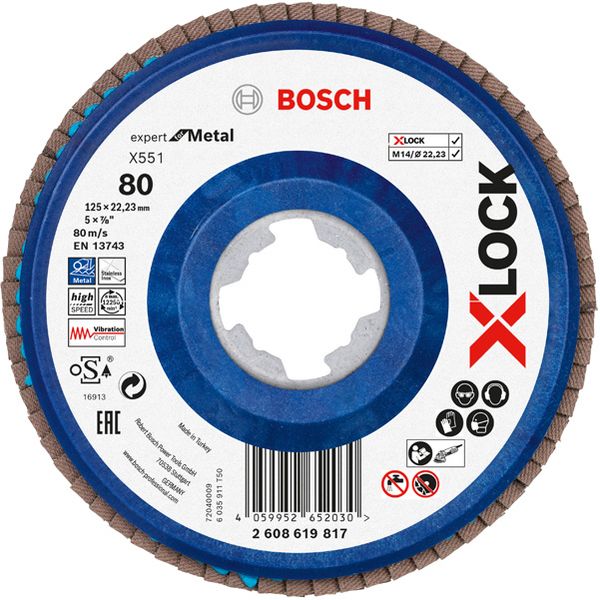 disc X551 Zirconia Grit 80 125mm plastic straight. Bosch Line image 3