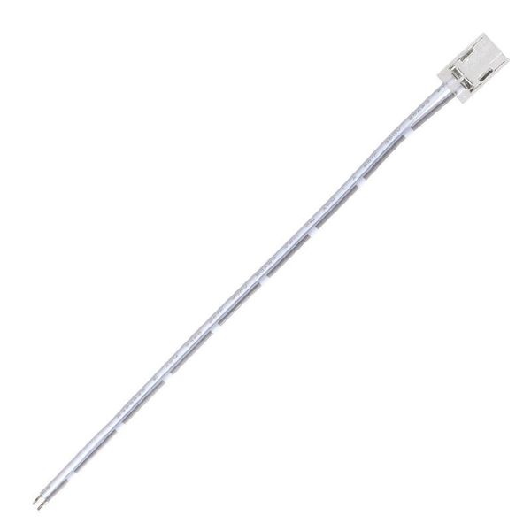 Connection connector for single-color LED strips, width 8 mm, 2 pins, length 150 mm image 1