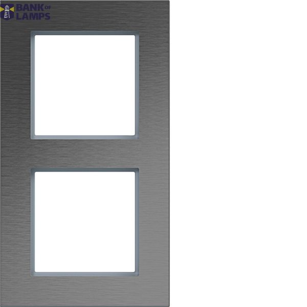 Cover frame 2-way vertical, A.8, stainless steel image 1