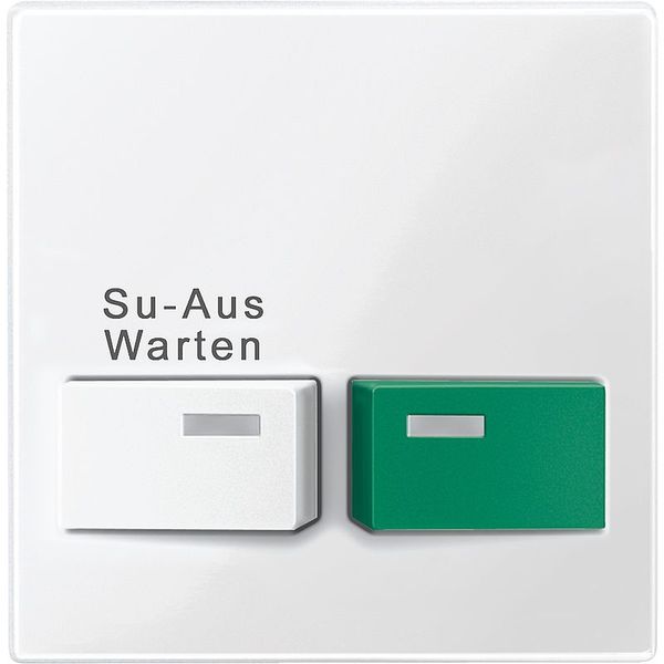 Central plate for duty room unit, polar white glossy, system M image 1