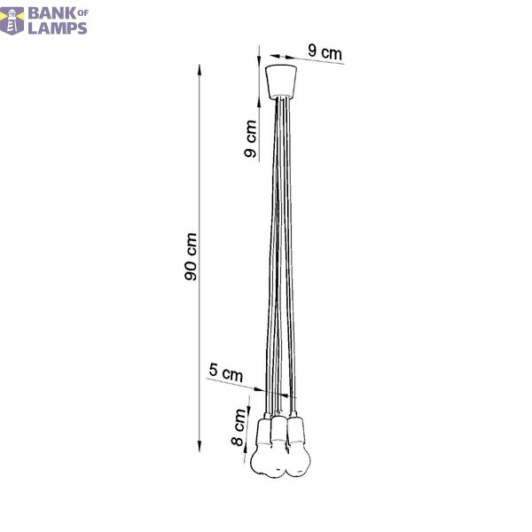 HANGING LAMP DIEGO 5 GRAY E27 5X60W IP20 image 4