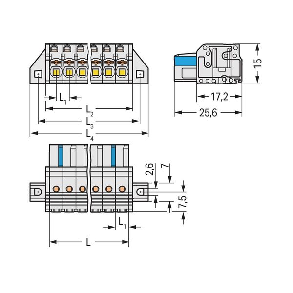 1-conductor female connector push-button Push-in CAGE CLAMP® light gra image 3