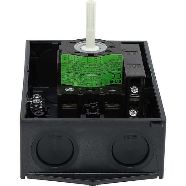 P1-32/I2-SI/HI11-SW Safety switch, P1, 32 A, 3 pole, 1 N/O, 1 N/C, STOP function, With black rotary handle and locking ring, Lockable in position 0 with cover interlock, image 36