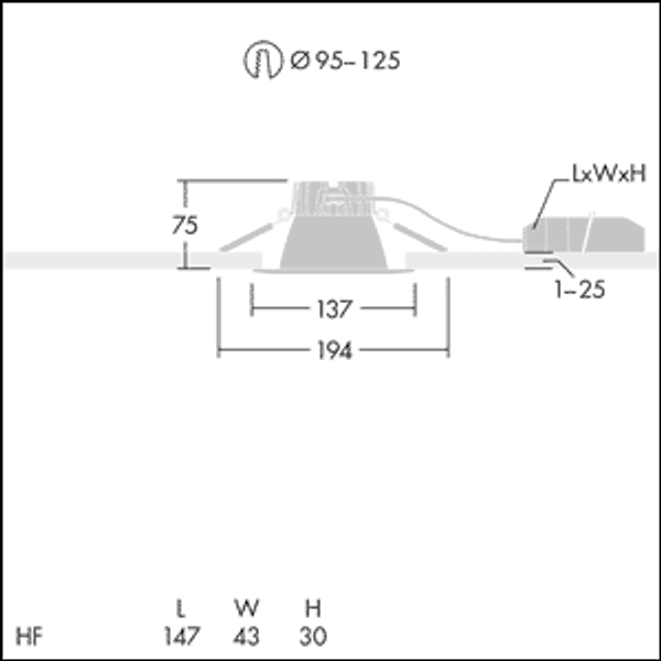 CETUS3 S 1500-830 HF RWH - LED Downlight image 2