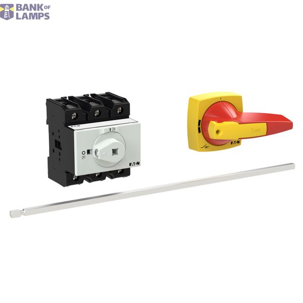 P3 Main switch, 80 A,Rear mounting, 3 pole, Form M4/K2-R, Red, Short t image 3