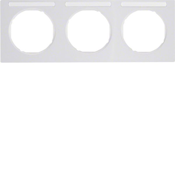 Frame 3gang hor., lab. field, R.3, p. white glossy image 1