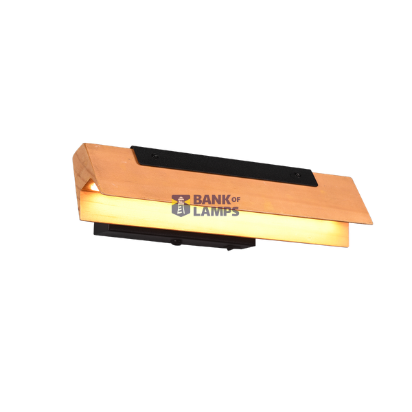 Kerala LED wall lamp matt black/wood image 1