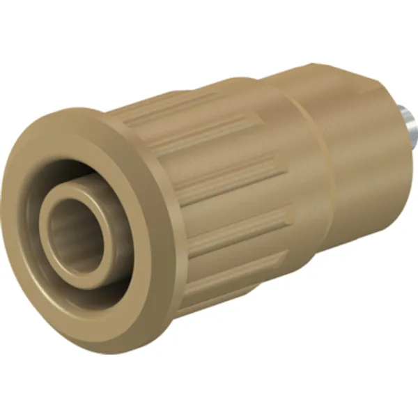 4 mm socket, solder connection, mounting Ø 12.2 mm, CAT III, CAT IV, brown, 49.7091-27 image 1