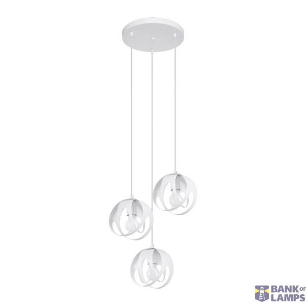 HANGING LAMP TULOS 3P WHITE E27 3X60W IP20 image 8