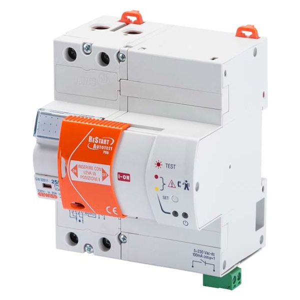 RESTART WITH AUTOTEST PRO - COUPLED WITH RCCB'S - 2 POLES - 25 A TYPE A[IR] Idn=0,03 A 230 V ac - 5 MODULES EN 50022 image 1