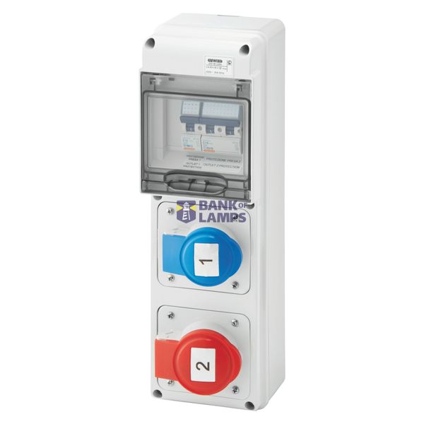 Q-DIN 5 ASD - 1 IEC 309 - 1 SCHUKO SOCKET OUTLET - IP44 image 1