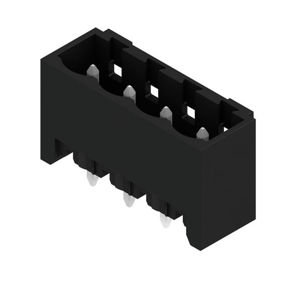 PCB plug-in connector, male header, closed side, THT/THR solder connection, 5.08 mm, Number of poles: 4, 180°, Solder pin length (l): 3.2 mm, tinned, black, Box image 2