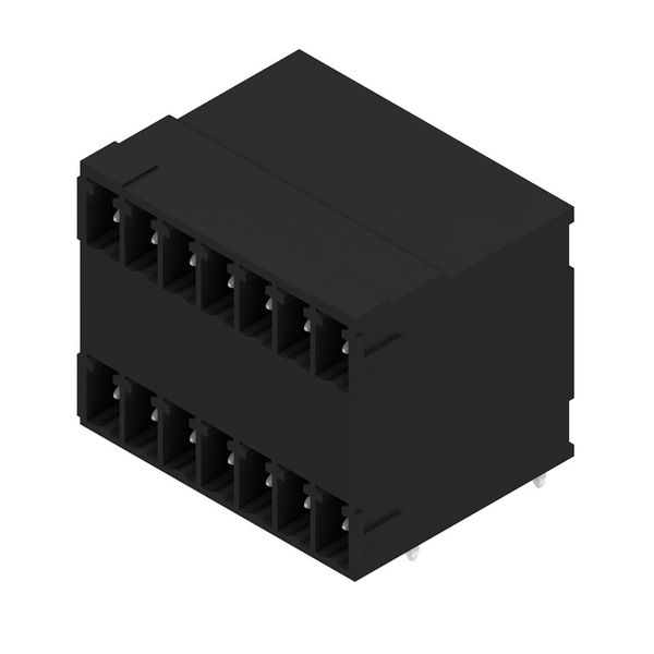 PCB plug-in connector, male header, closed side, THT/THR solder connection, 3.81 mm, Number of poles: 14, 90°, Solder pin length (l): 3.2 mm, tinned, black, Box image 3