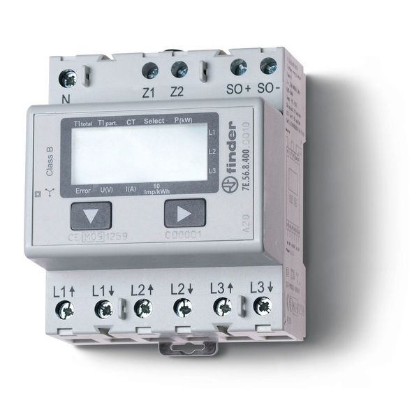 Energy meter 70mm.current transform.LCDisplay 3X 6A/230/400VAC/MID (7E.56.8.400.0010) image 1