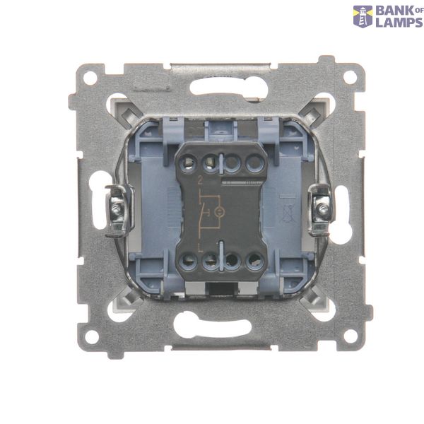 Intermediate switch with indicator light, LED not replaceable Color: blue, (module), 10AX, quick connection, beige image 1