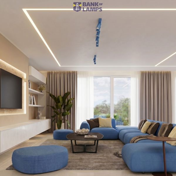 Ceiling lamp RING 6L azure image 6