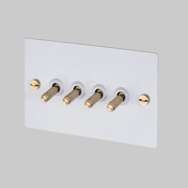 4G TOGGLE / CROSS / WHITE / BRASS image 1