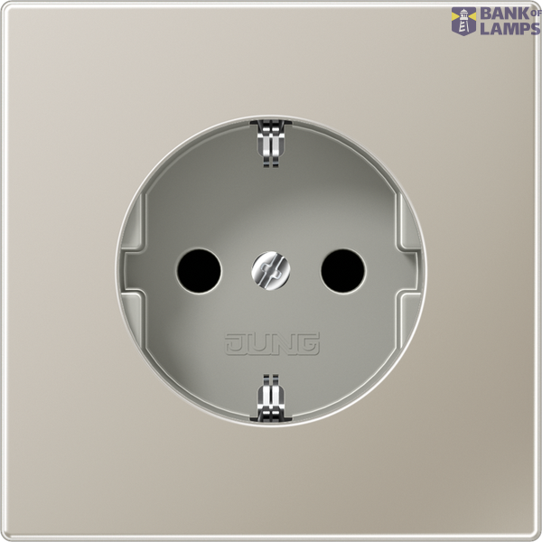 SCHUKO socket, 16 A 250 V ~, without claws, integrated increased contact protection, SAFETY+, LS series, stainless steel image 1