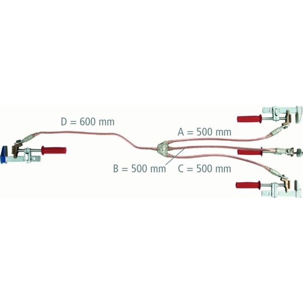 Three-pole earthing and short-circuiting device 25mm² with clamps image 1