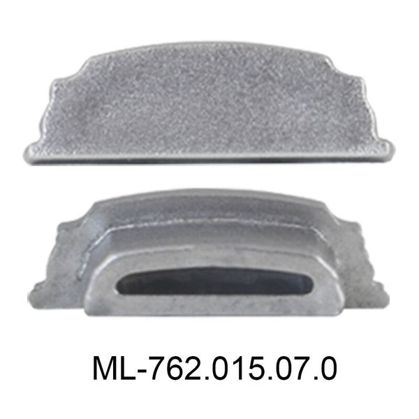 End cap without hole for PI, silver color, 1pc image 1