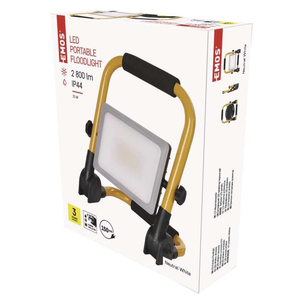 LED floodlight ILIO portable, 31W, yellow, neutral white image 1