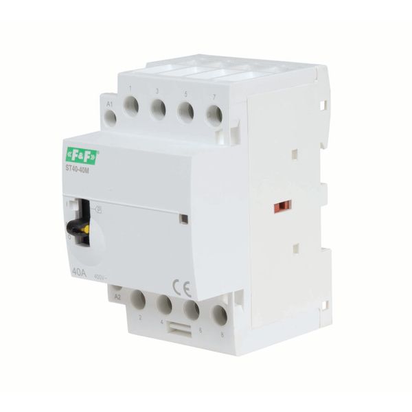 Modular contactor with manual control; rail mounting, 4NO contacts, 40A; ST40-40-M image 1