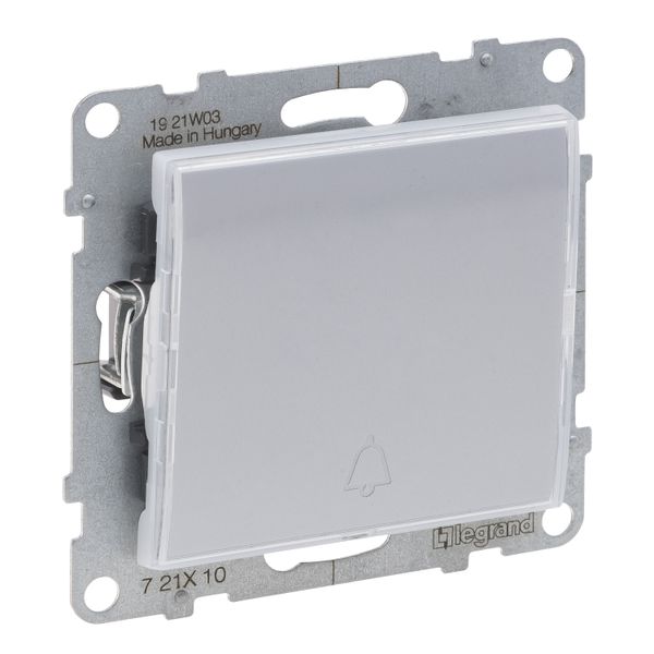 ONE-WAY PUSH-BUTTON ILLUMINATED WITH TRANSPARENT ROCKER (LABELHOLDER) ALUMINIUM image 1