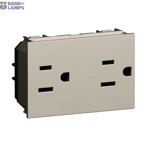 L.NOW - US DUPLEX SOCKET 15A CHAMPAGNE image 1