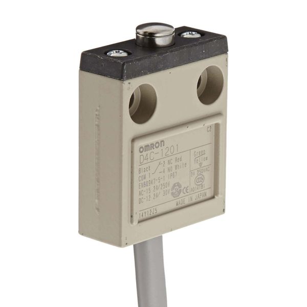 Compact enclosed limit switch, pin plunger, 5 A 250 VAC, 4 A 30 VDC, 3 D4CN1201B image 1