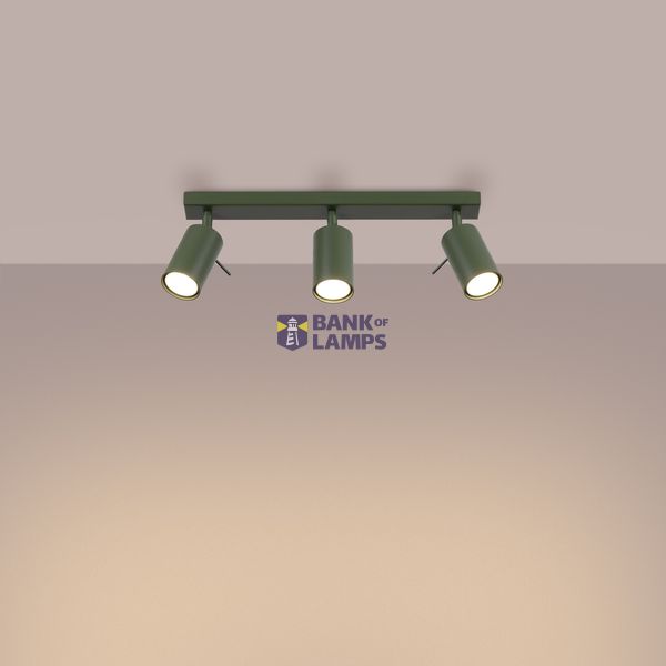RING CEILING LAMP 3L OLIVE GREEN 3XGU10 image 3