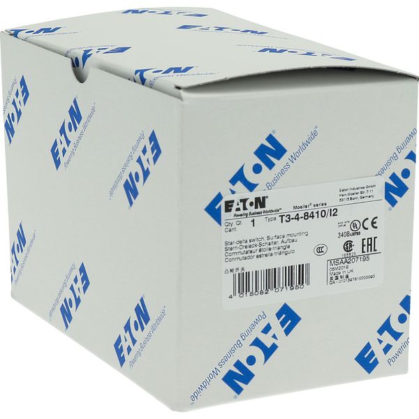 T3-4-8410/I2 Star-delta switches, T3, 32 A, surface mounting, 4 contact unit(s), Contacts: 8, 60 °, maintained, With 0 (Off) position, 0-Y-D, Design number 8410 image 41