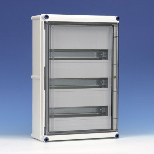 Encl. hinged cover+top head rail 3 slots + rail image 1