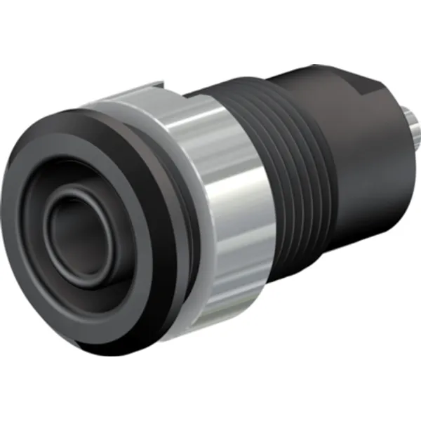 4 mm socket, solder connection, mounting Ø 12.2 mm, CAT III, black, 49.7049-21 image 1