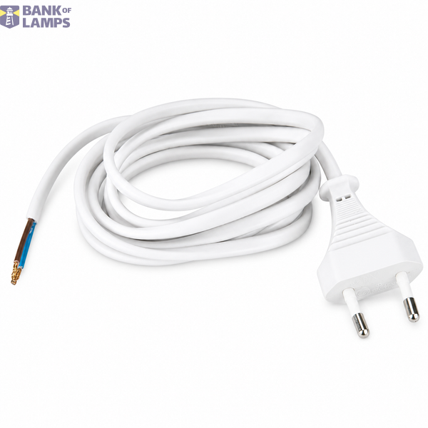 Flat Cord 3m 2×0.75mm² 2.5A 250V~ IP20 EU Plug White image 1