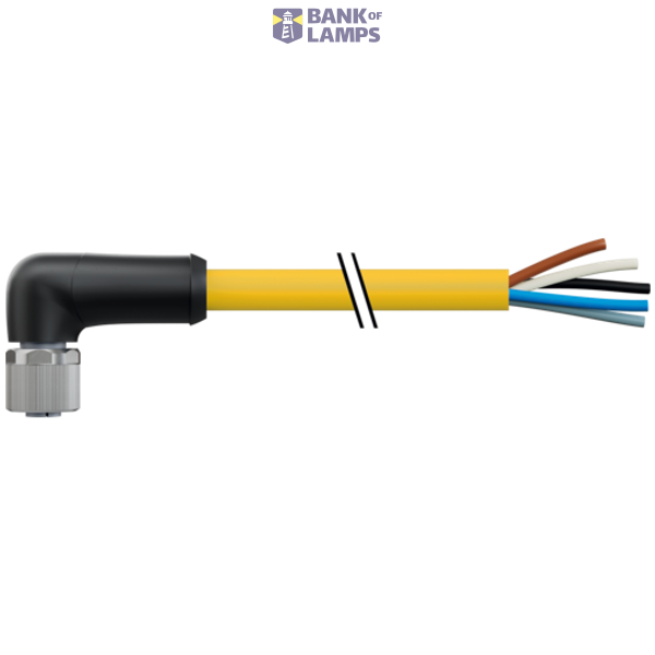 M12 Power female 90° S-cod. with cable TPE 4xAWG14 bk 1,5m image 1