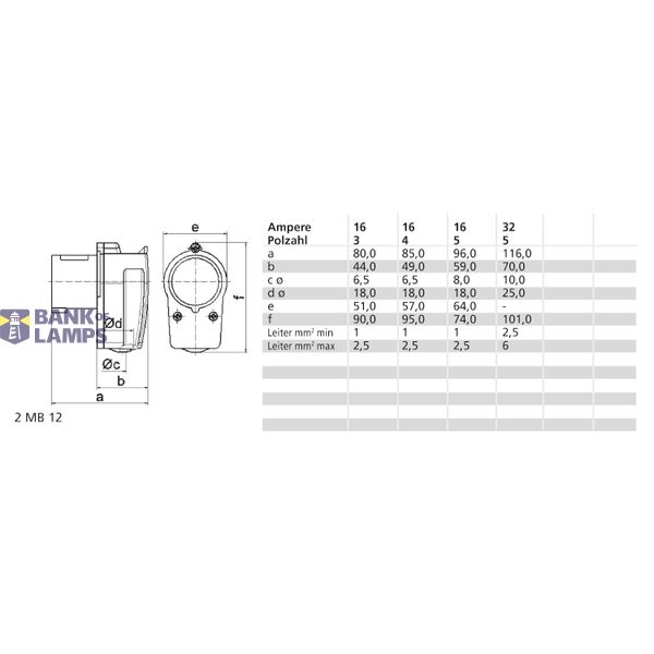 STK 6h 16A 5P 400V IP44 Haaks image 3