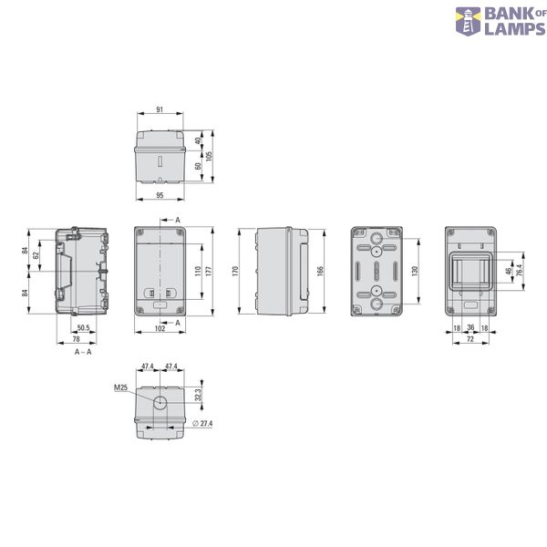Mini Surface Mounted Board, IP65, IK08, 1-row 4 modules with screw ter image 5
