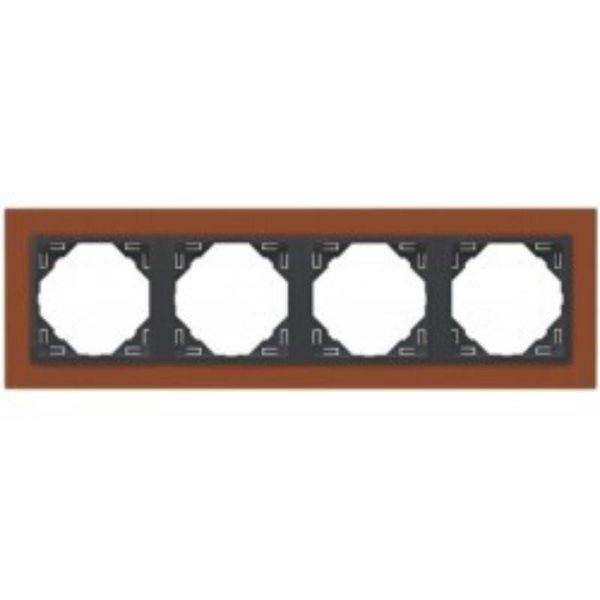 FOUR-GANG FRAME INTENSE ORANGE/GRAY image 1