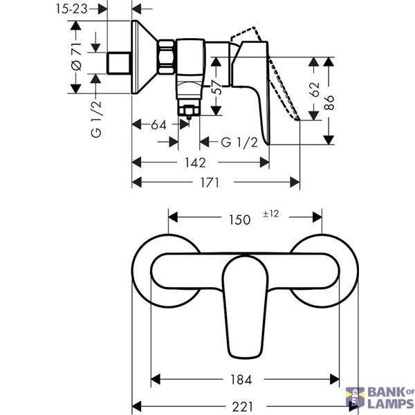 HG Talis E shower mixer, matt white image 1
