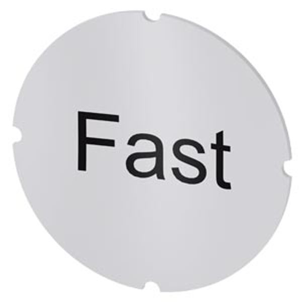 Inscription plate for illuminated pushbutton, round, milky, labeling: Fast image 1